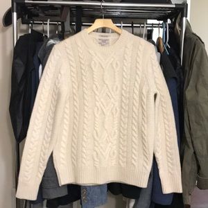 Wallace & Barnes shetland wool cableknit sweater